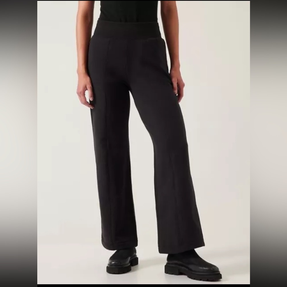 Athleta Black Retroplush Fleece Straight Leg Pant size 1X EUC